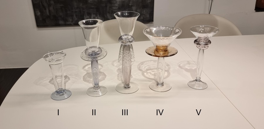 Bicchieri Driade Set di 5 Bicchieri rari da collezione di Borek Sipek