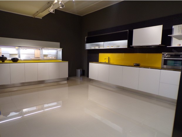 Cucina lineare Molteni&C - Dada Engineered Trim top giallo