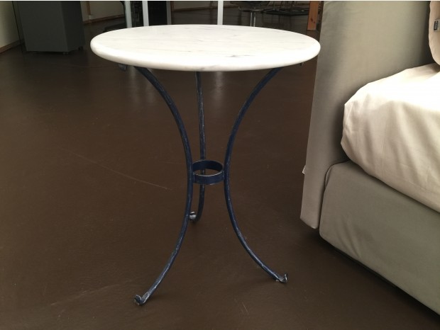 Tavolino Produzione Artigianale Tavolino marmo/ferro blu