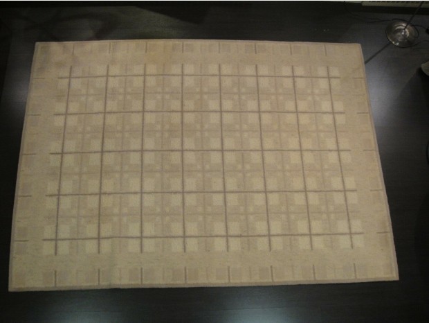 Tappeto Produzione Artigianale Beige Squared Carpet