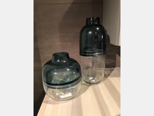 Vaso Produzione Artigianale vasi azzurri con base trasparente