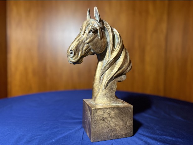 Oggettistica Dutch Style Busto Cavallo in resina dorata